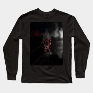 Digital collage and special processing. Hand pointing to some mystic castle. So beautiful. Grayscale, red and blue. Long Sleeve T-Shirt